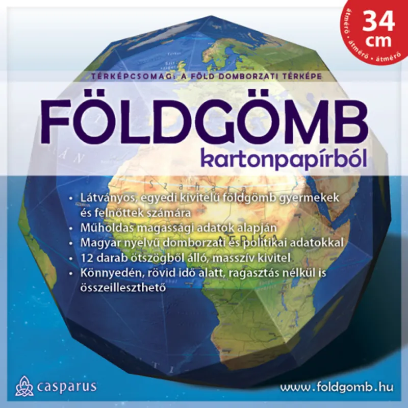 Földgömb kartonpapírból - Térképpel - 3D puzzle Bestseller