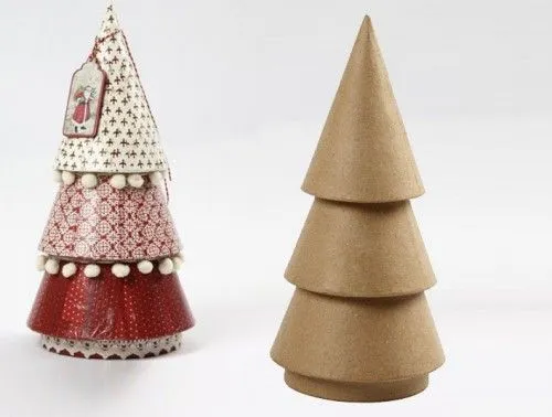 Expressz szállítás Papírmasé figura, Fenyőfa, 15cm