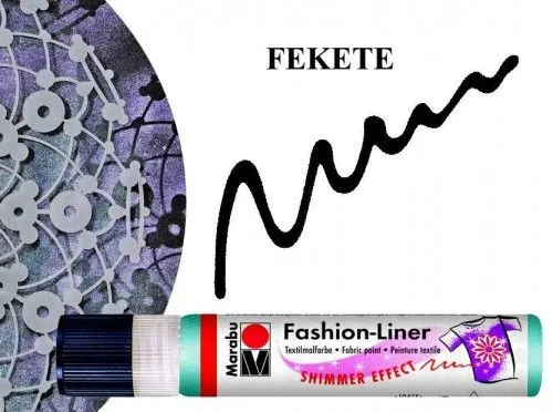 Csak ma Marabu Fashion Kontúr Csillámló Fekete