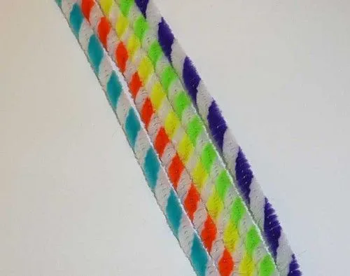 Legnépszerűbb Zsenília, csíkos -vegyes, Neon 10db/cs 0,6x30 cm