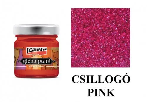 Alkoholos üvegfesték csillogó 30ml PINK Szuper ajánlat
