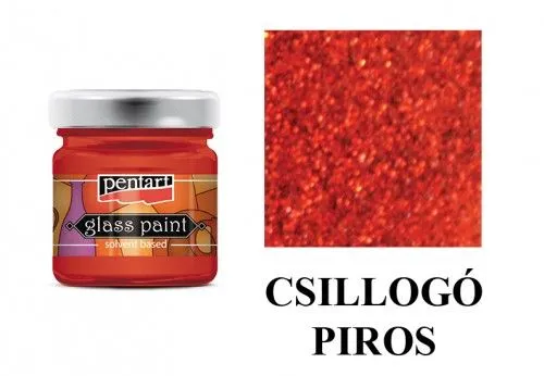Alkoholos üvegfesték csillogó 30ml PIROS Népszerű