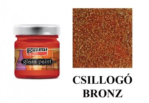Prémium Alkoholos üvegfesték csillogó 30ml BRONZ