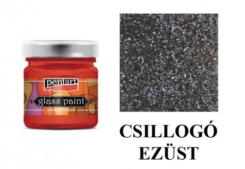 Alkoholos üvegfesték csillogó 30ml EZÜST Vedd meg most