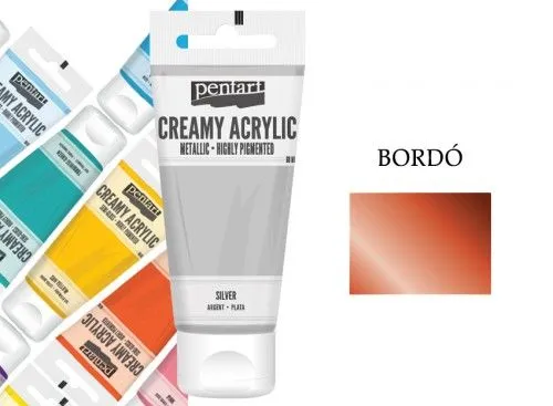 Tubusos akrilfesték, metál, 60ml, Bordó Expressz kézbesítés