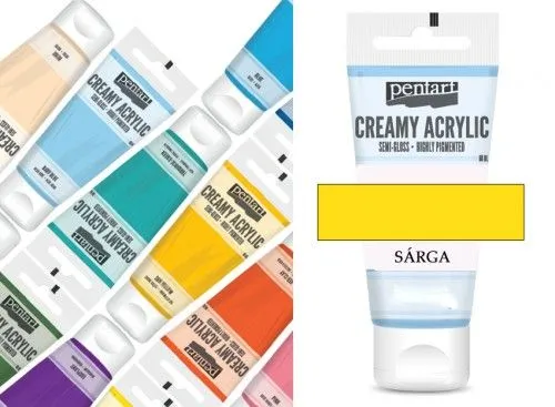 Exkluzív ajánlat Tubusos akrilfesték, selyemfényű, 60ml, Sárga