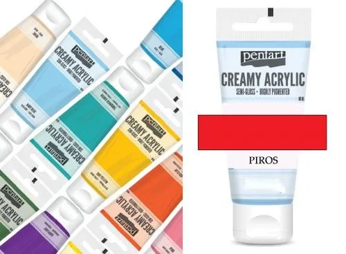 Alacsony ár Tubusos akrilfesték, selyemfényű, 60ml, Piros