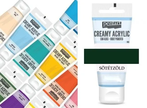 Végkiárusítás Tubusos akrilfesték, selyemfényű, 60ml, Sötétzöld