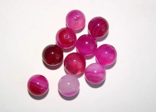 Rendeld meg most Achát gyöngy, 10mm, 6db/cs, RÓZSASZÍN