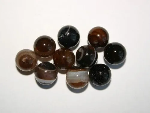 Akció Achát gyöngy, 8mm, 10db/cs, BARNA