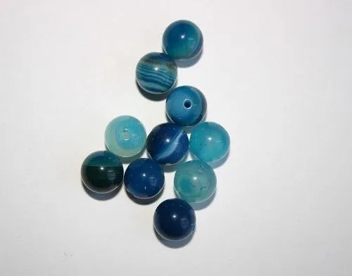 Achát gyöngy, 8mm, 10db/cs, KÉK Szezonális akció