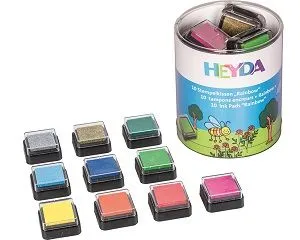 Kihagyhatatlan ajánlat Mini bélyegzőpárna készlet, 3x3cm, 10db/cs - SZIVÁRVÁNY