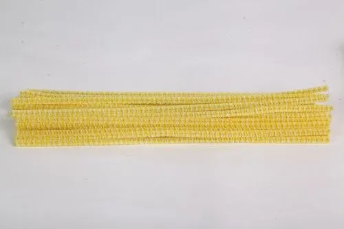 Végkiárusítás Zsenília csíkos, 6mm, Sárga