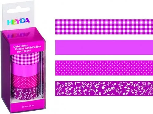 Biztonságos fizetés Dekor ragasztószalag, 4db/cs - Pink