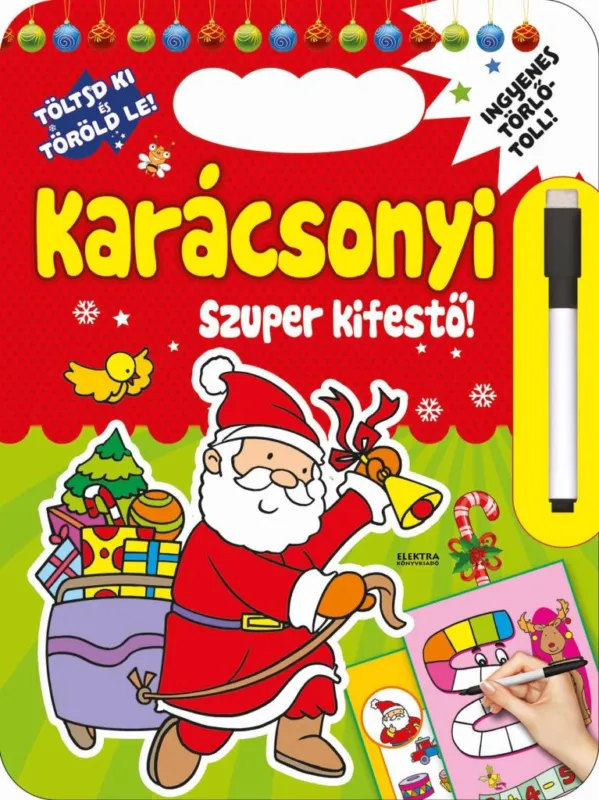 Karácsonyi szuper kifestő - piros Gyors kiszállítás