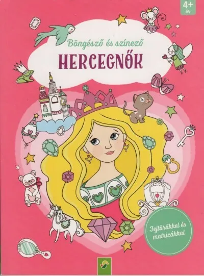 Vedd meg online Böngésző és színező: Hercegnők - Fejtörőkkel és matricákkal