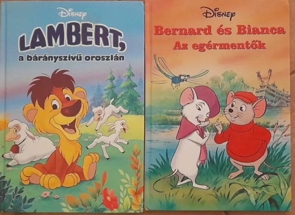 2 db Disney mesekönyv: Bernard és Bianca, az egérmentők; Lambert, a bárányszívű oroszlán Kiárusítás