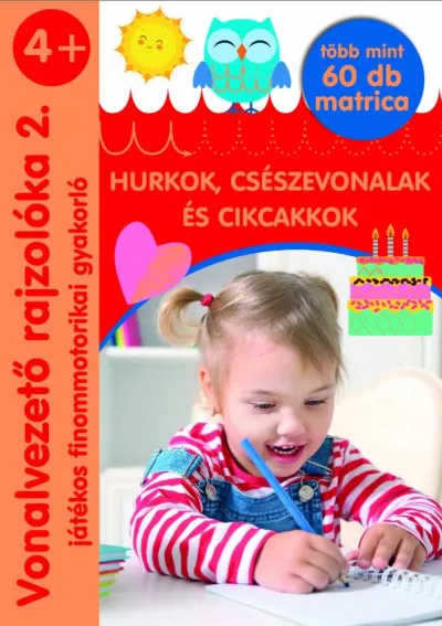 Azonnal elérhető Vonalvezető rajzolóka 2. - Hurkok, csészevonalak és cikcakkok - Játékos finommotorikai gyakorló - több mint 60 db matrica