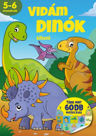 Vidám dinók - kifestő - Több mint 60 db matricával Ajánlat