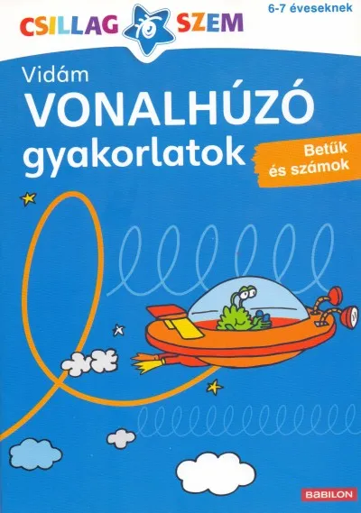 Prémium Vidám vonalhúzó gyakorlatok - Sötétkék - Betűk és számok