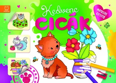 Kedvenc cicák - Matricás kifestő Akciós ár