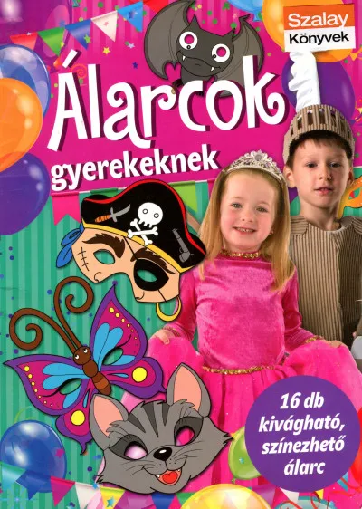 Gyors szállítás Álarcok gyerekeknek - 16 db kivágható, színezhető álarc