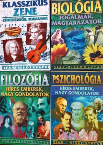 Végkiárusítás Pszichológia + Filozófia + Biológia + Klasszikus zene (4 Diák-kiskönyvtár kötet)