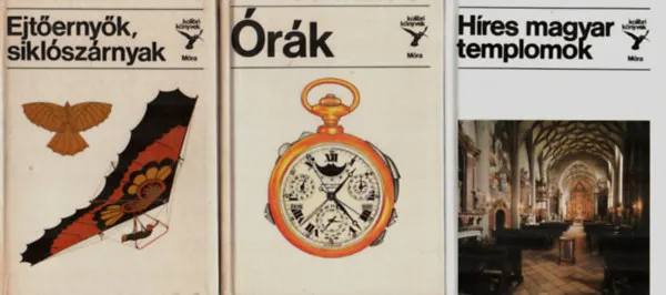 3 db kolibri könyvek együtt: Órák, Híres magyar templomok, Ejtőernyők, siklószárnyak. Azonnali szállítás