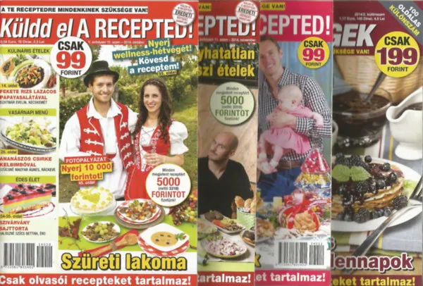 4 db Küldd el A RECEPTED! Füzet, 2014. 10-12. szám + 2014. 2. különszám Olcsóbb