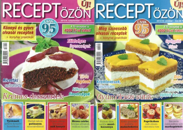 Különleges ajánlat 4 db Receptözön, 2013/9, /10, /11, /12