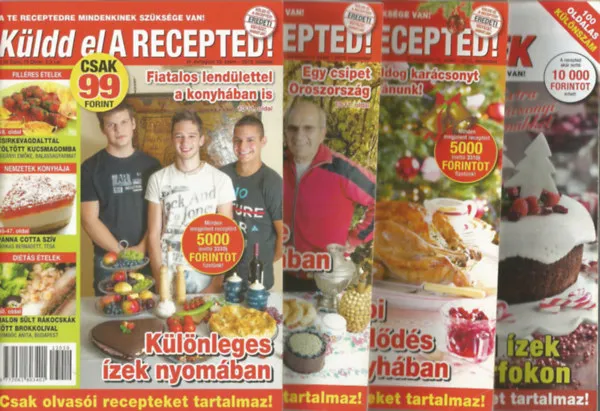 4 db Küldd el A RECEPTED! Füzet, 2013. 10-12. szám + kúlönszám Biztonságos fizetés