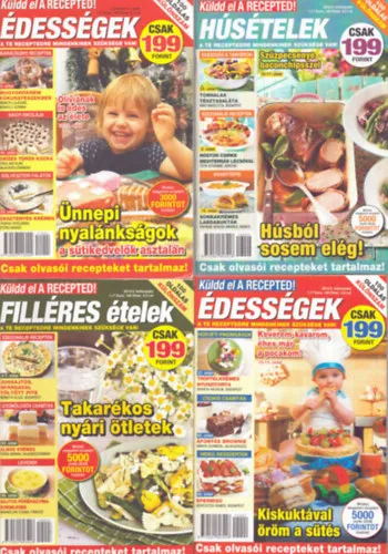 8 db Küldd el a Recepted! különszám (Édességek, vasárnapi menü, húsételek, filléres ételek) Szuper akció