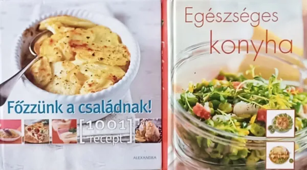 2 db szakácskönyv: Egészséges konyha + Főzzünk a családnak! - 1001 recept Legkelendőbb