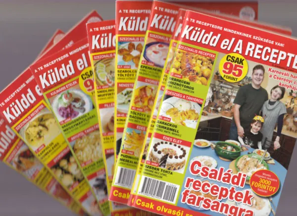 Kihagyhatatlan ajánlat 10 db küld el a recepted füzet: 2010 október, 2010 december, 2011 február, 2011 május, 2011 június, 2011 július 2011 október, 2011 november, 2012 március, 2013 július
