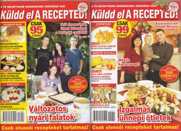 4 db Küldd el a recepted!: 2011/ 8,9,10,12 (4 szám) Biztonságos fizetés