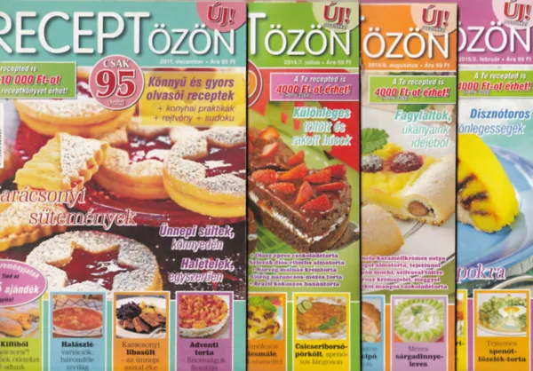 Receptözön 2011/12, 2014/7-8, 2015/2-10, 2017/1-3. számok. Kiárusítás