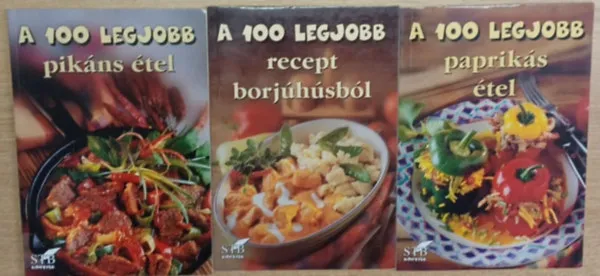 Legjobb ár 3 db a 100 legjobb sorozatból: A 100 legjobb pikáns étel - A 100 legjobb recept borjúhúsból - A 100 legjobb paprikás étel