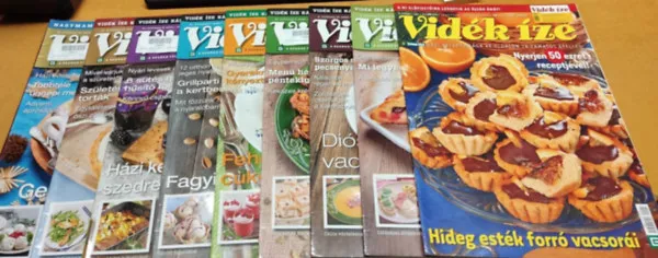 9 db "Vidék íze" receptmagazin (sorszámok a terméklapon, saját fotó) Végkiárusítás