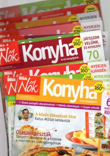 13 db Blikk nők konyhája 2009. I. évf. 2., 5., 6., 7., 8., 9., 10. szám; 2010. II. évf. 1., 2., 8., 9. szám; 2011. III. évf. 5., 6. szám Biztonságos fizetés