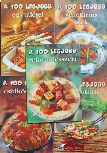 A 100 legjobb: Egytálétel + Vegetárius étek + Reformdesszert + Csülkös recept + Étel wokban (5 kötet) Vedd meg most