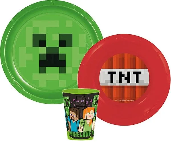 Minecraft étkészlet, műanyag szett Végkiárusítás