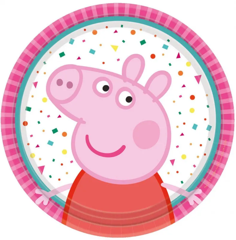 Peppa malac Confetti papírtányér 8 db-os 18 cm Legkelendőbb