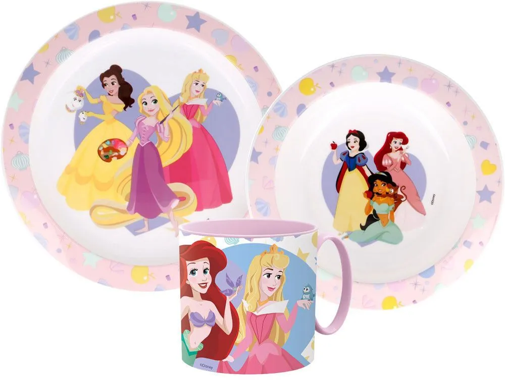 Disney Hercegnők True étkészlet, micro műanyag szett bögrével 265 ml Szezonális akció
