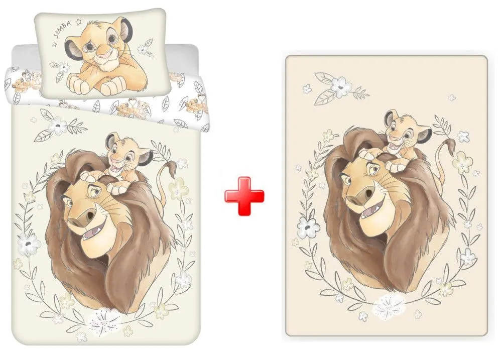 Expressz kézbesítés Disney Az Oroszlánkirály Simba gyerek ágyneműhuzat és polár takaró szett