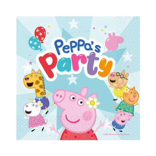 Peppa malac Celebration szalvéta 16 db-os 33x33 cm Szezonális akció