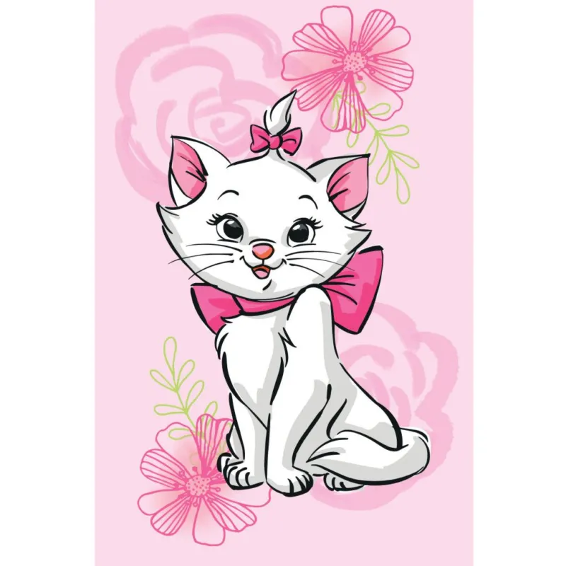 Disney Marie cica Pink Flower polár takaró 100x150cm Szezonális akció
