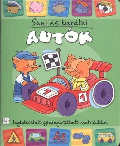 Biztonságos fizetés Süni és barátai: Autók - Foglalkoztató újraragasztható matricákkal