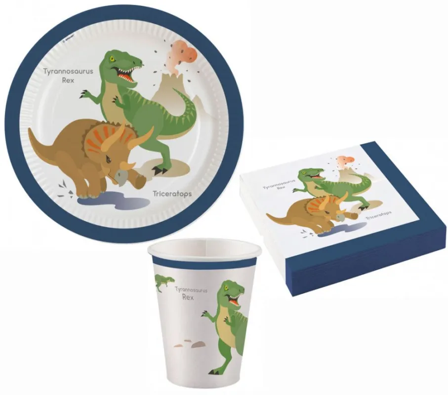 Dinoszaurusz Happy party szett 36 db-os 23 cm-es tányérral Biztonságos vásárlás