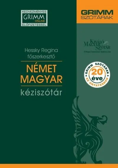 Azonnali szállítás Német-magyar kéziszótár /Kedvezményes Grimm online előfizetéssel
