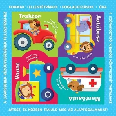 Puzzle-könyvek: Közlekedési eszközök /Formák, ellentétpárok, foglalkozások, óra Árengedmény